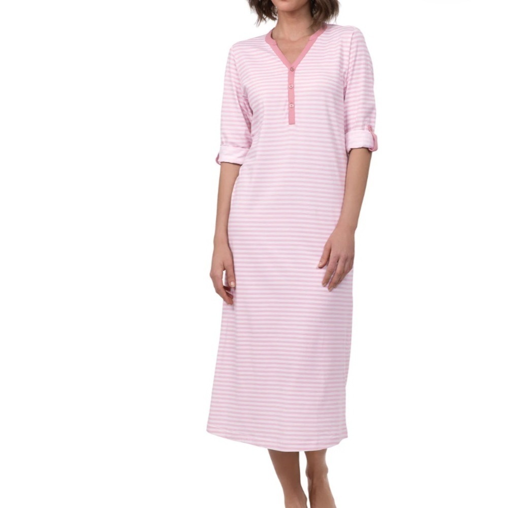 Pajamagrams Women’s Striped Convertible Sleeve Nightgown Size X‎ Small